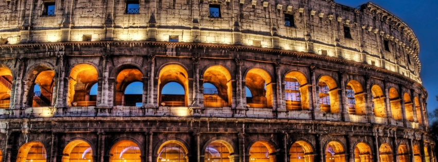 Rome Colosseum At Night