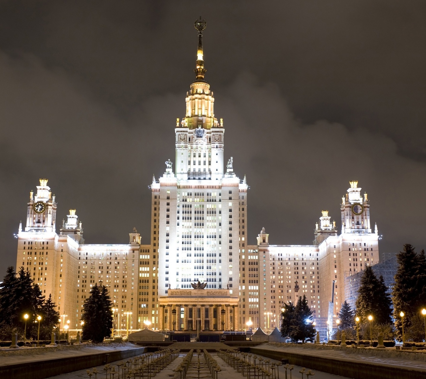 Russia Moscow University Evening City Landscape