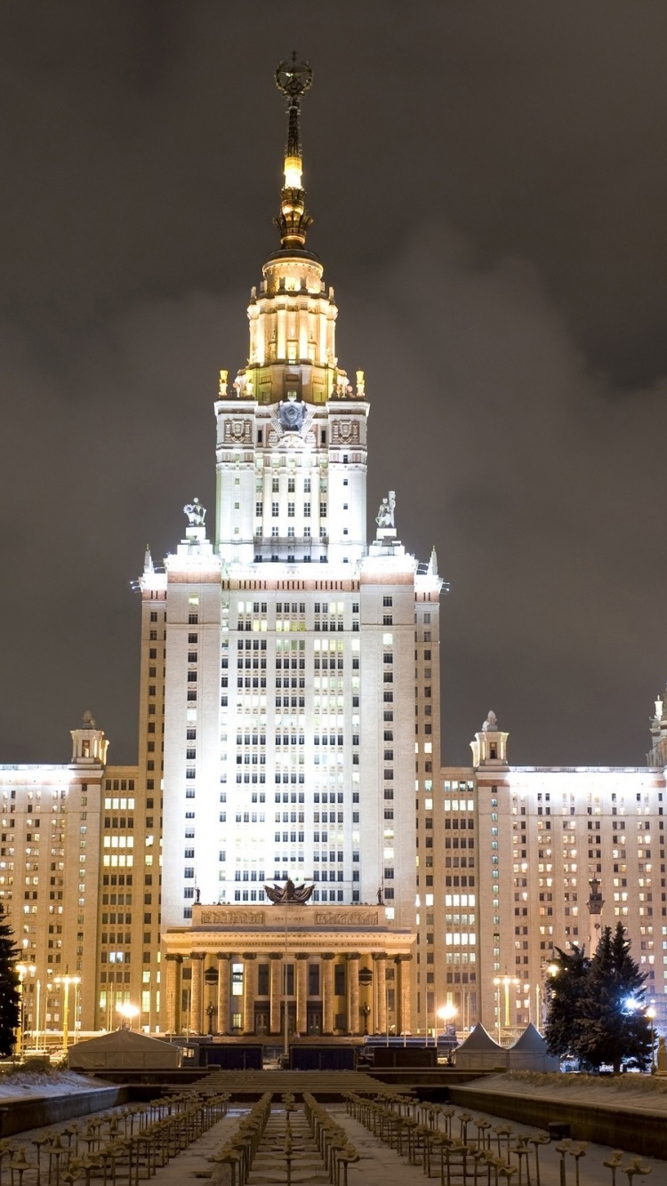 Russia Moscow University Evening City Landscape