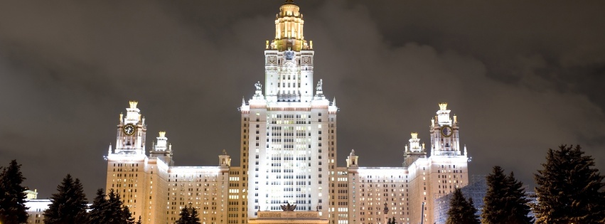 Russia Moscow University Evening City Landscape