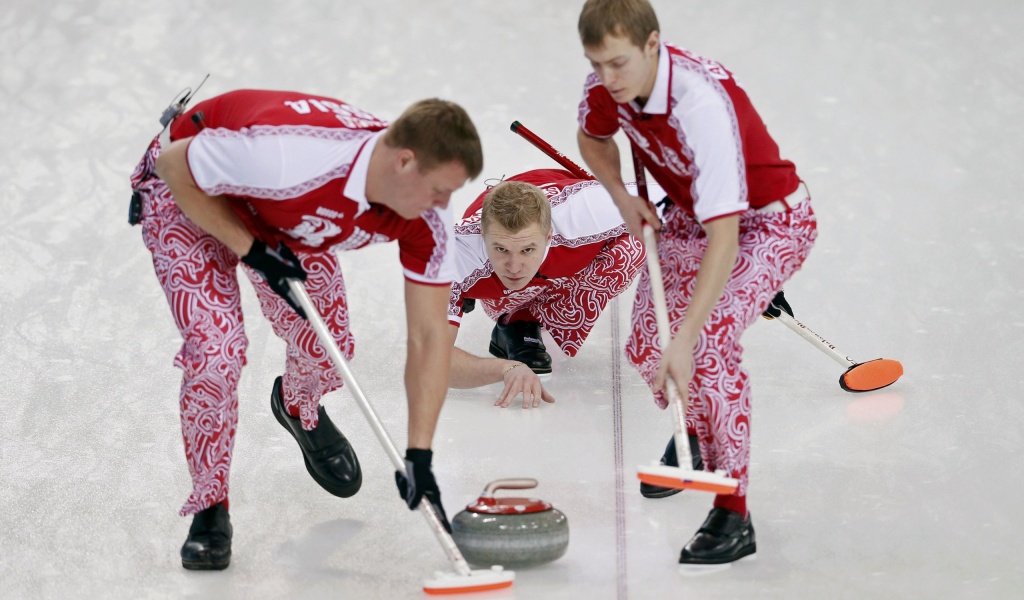 Russian Curling Team In Sochi 2014