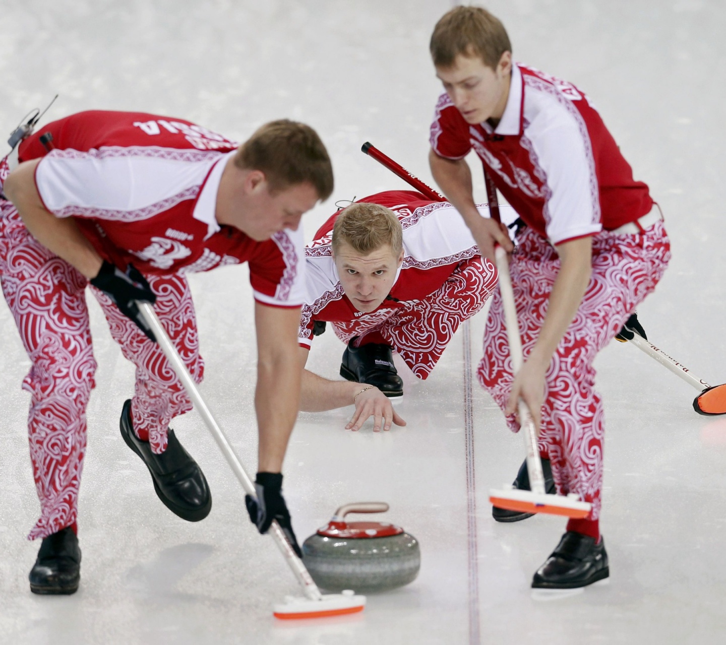 Russian Curling Team In Sochi 2014