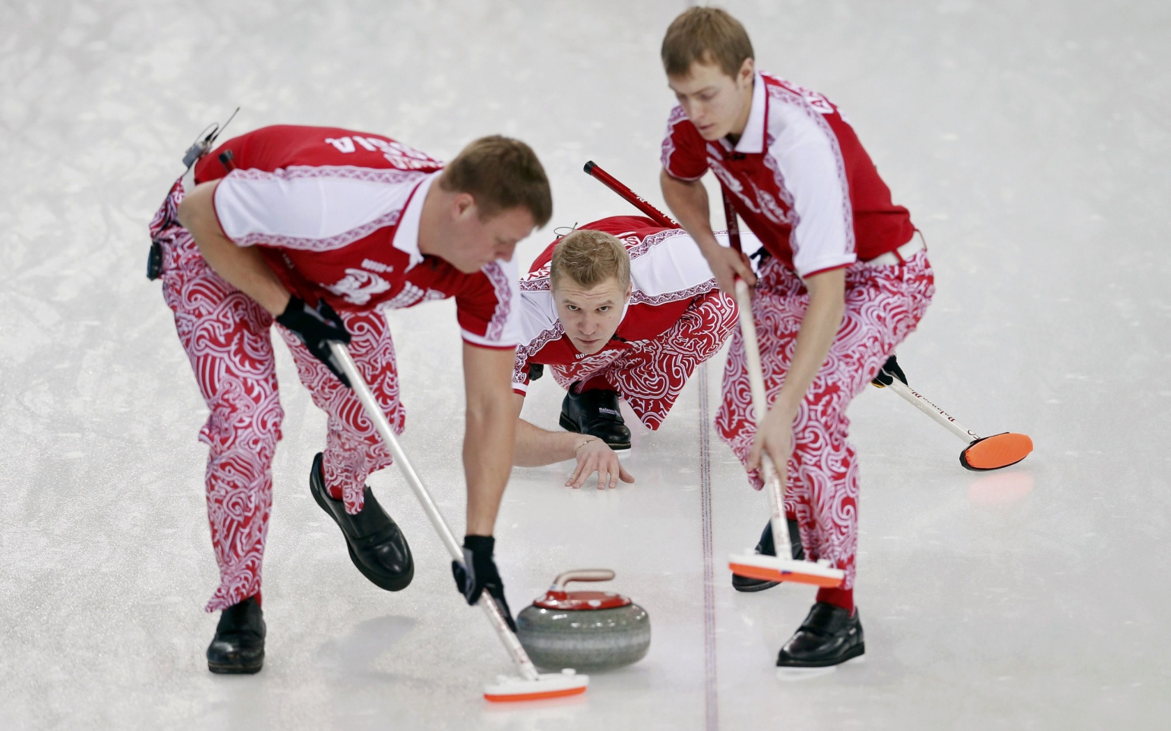 Russian Curling Team In Sochi 2014