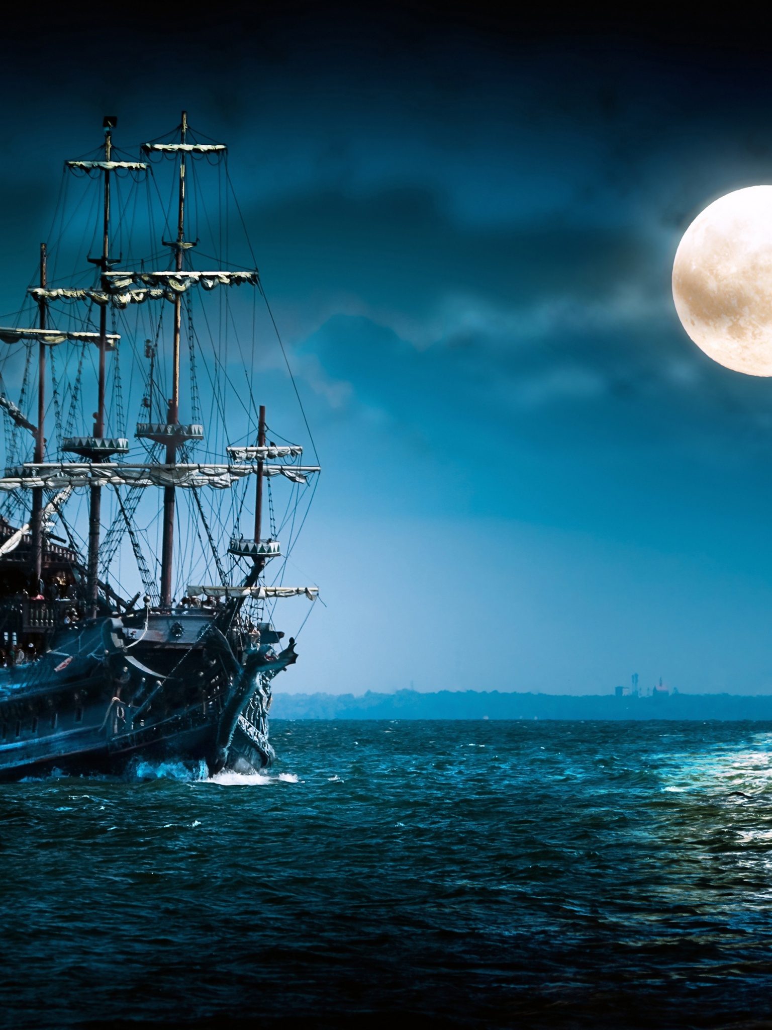 Sailboat Full Moon - Flying Dutchman