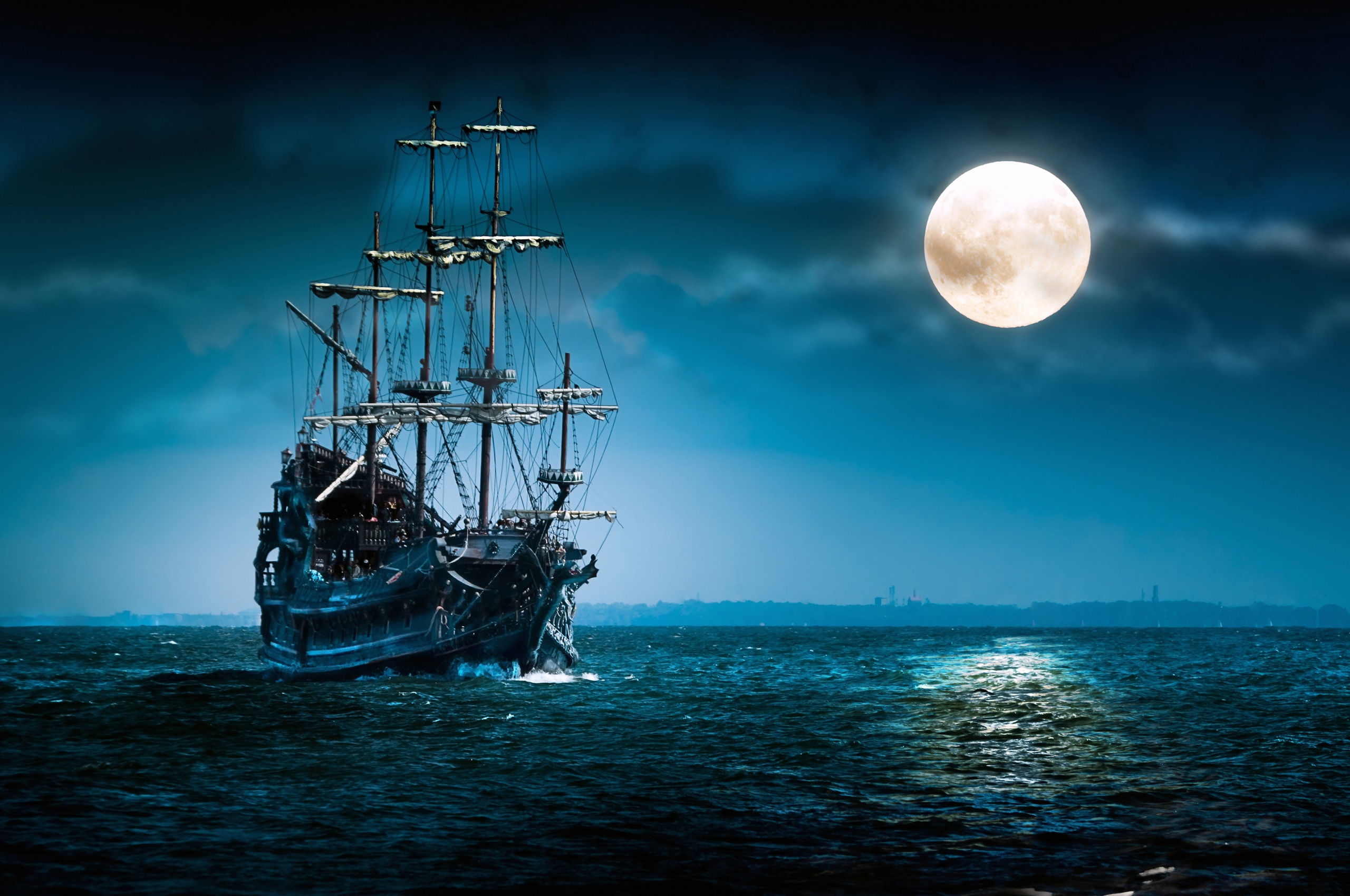 Sailboat Full Moon - Flying Dutchman