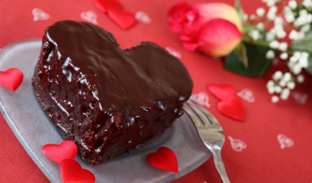 Saint Valentines Day Chocolate Cake