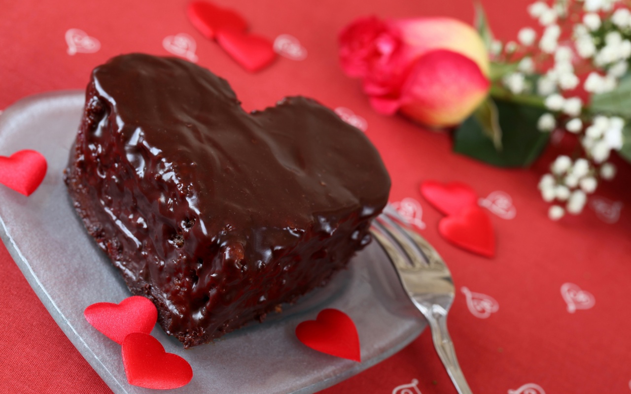 Saint Valentines Day Chocolate Cake