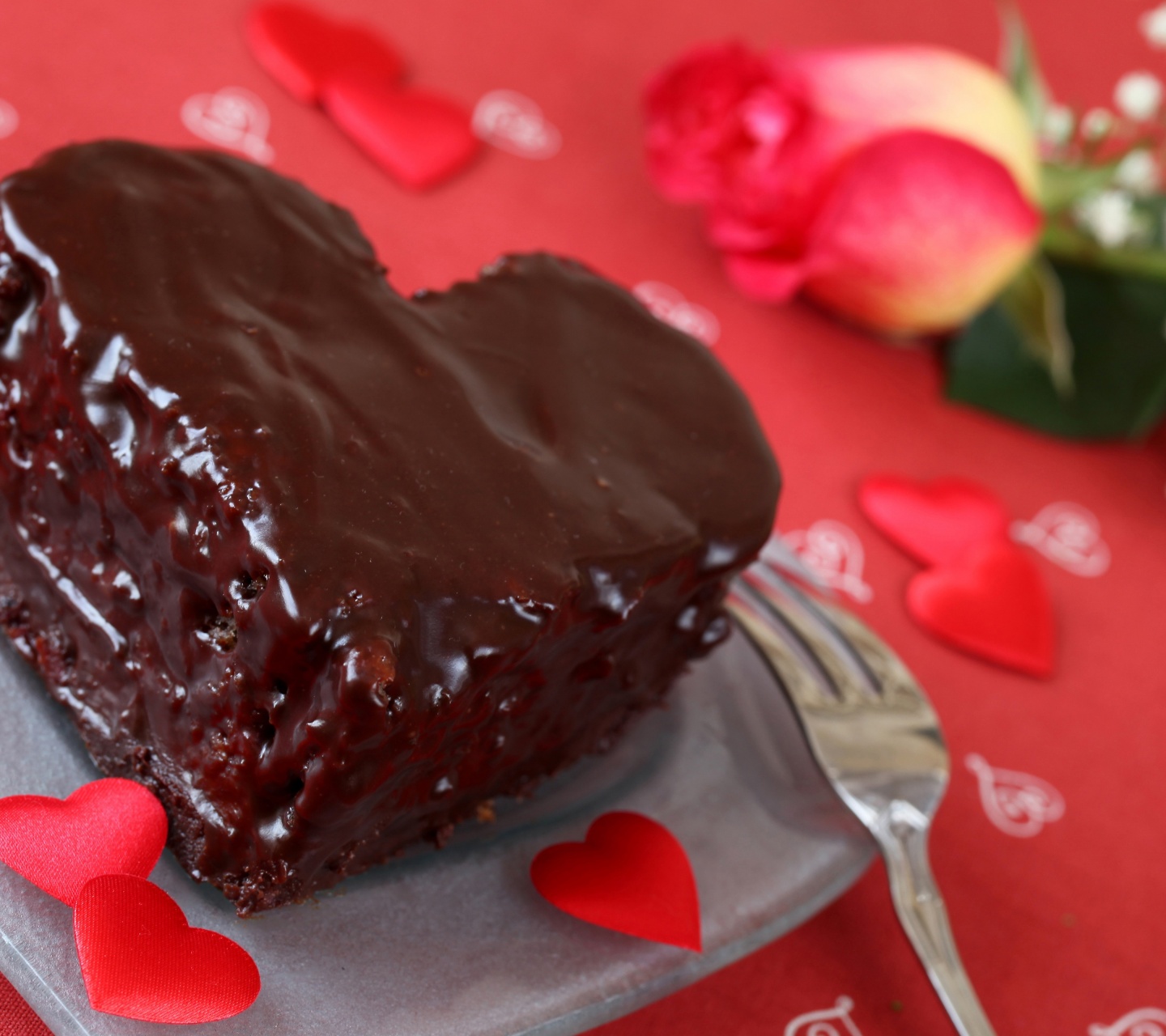 Saint Valentines Day Chocolate Cake