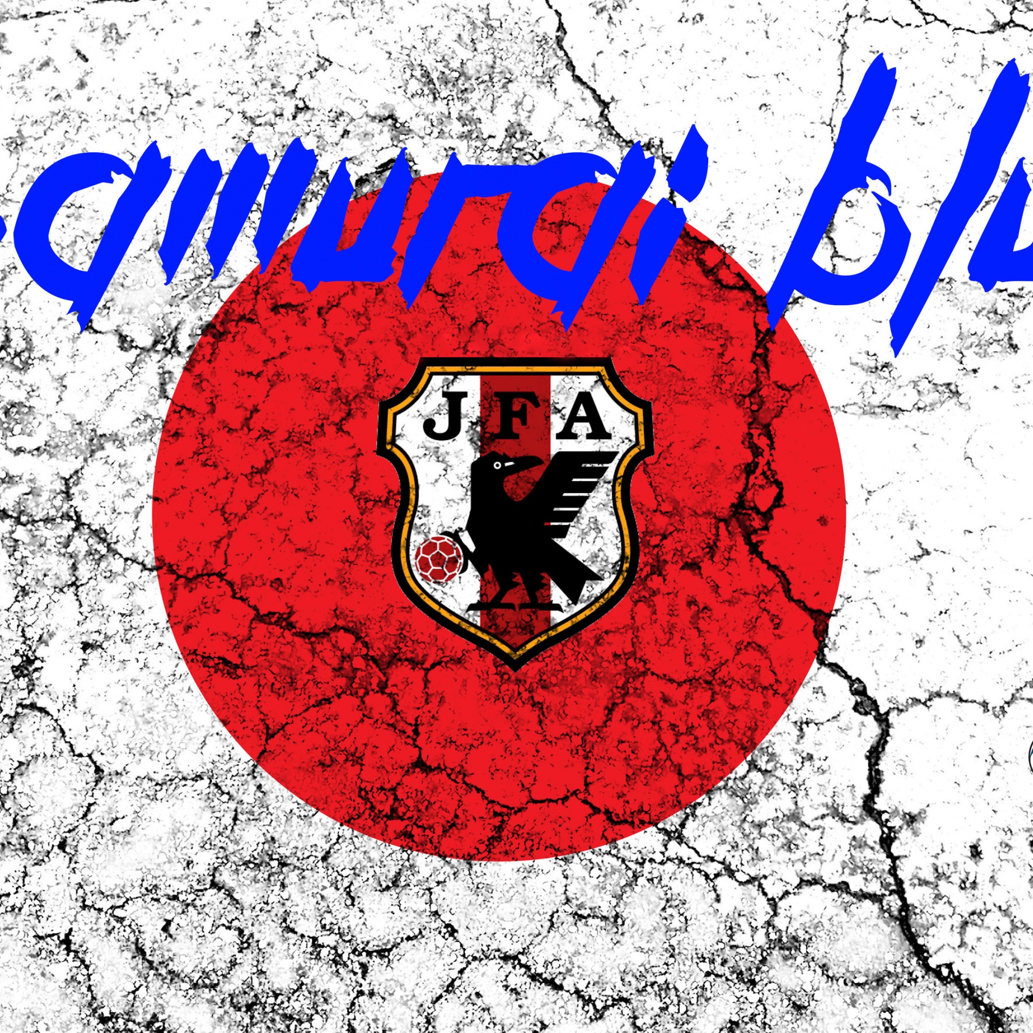 Samurai Blue Japan Football Crest Logo