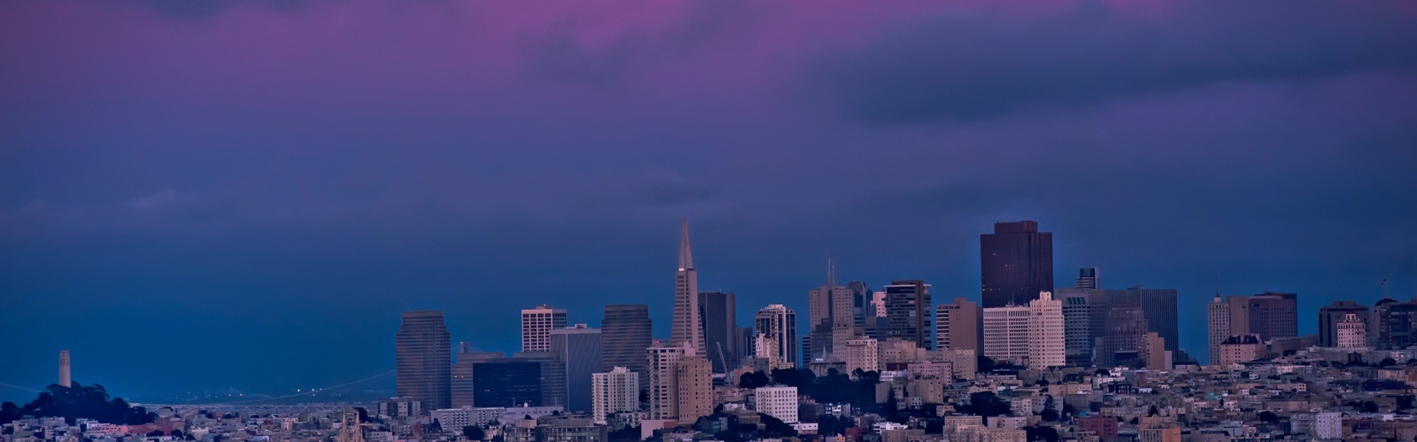 San Francisco Night Moon Sky Bay Building House City Landscape