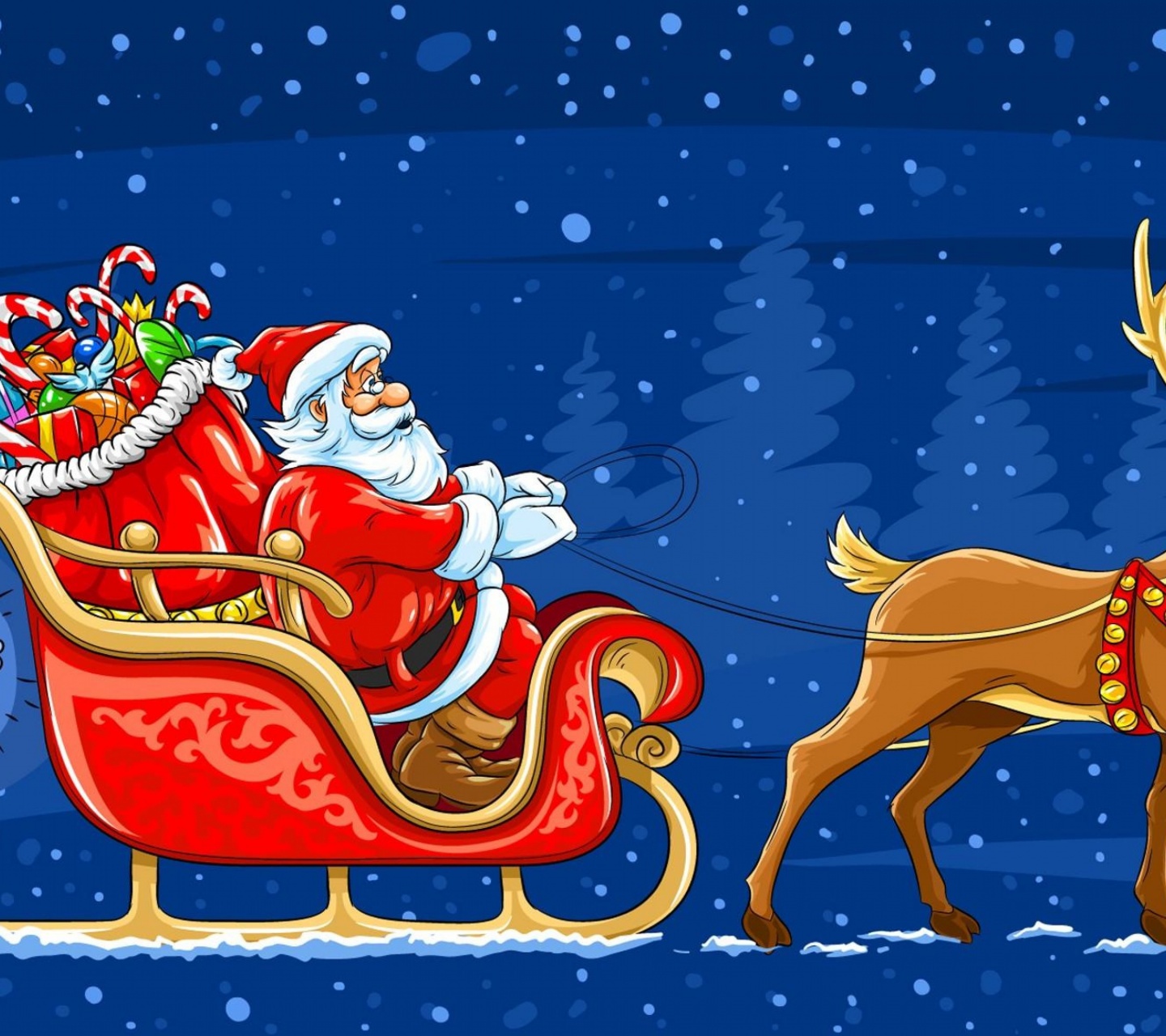 Santa Arrives In A Christmas Sleigh