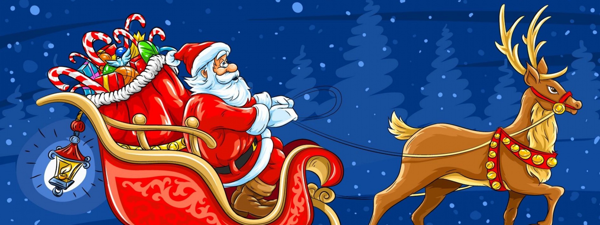 Santa Arrives In A Christmas Sleigh