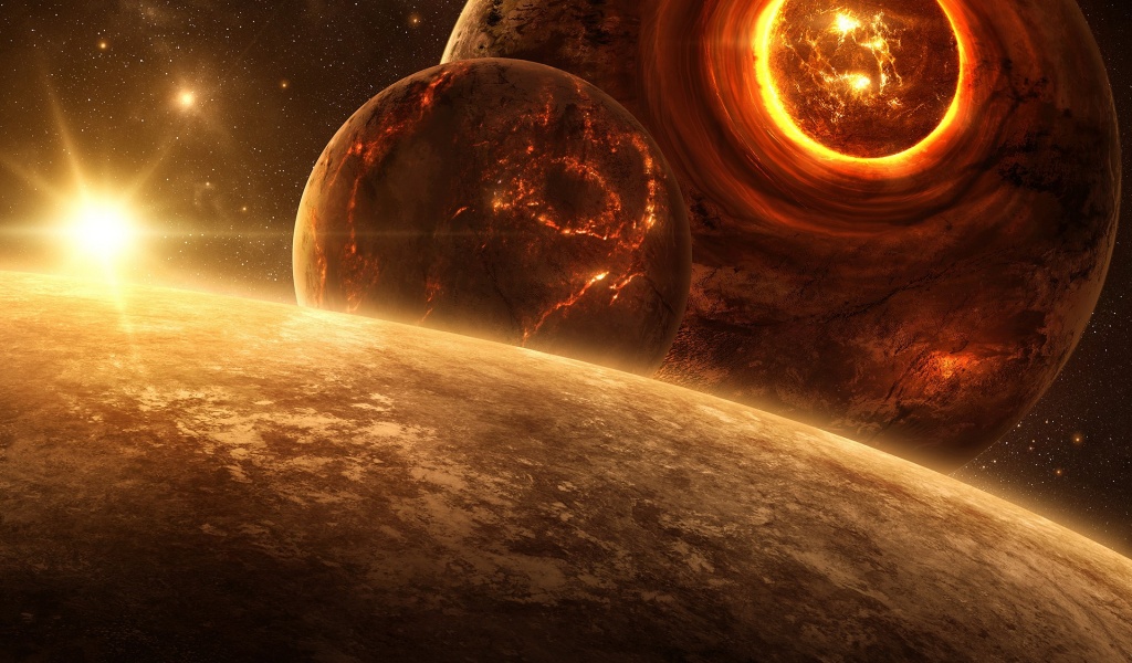 Science Fictional Outer Space Planets Digital Art