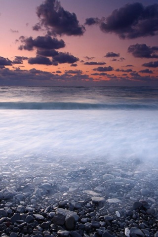 Seashore Rocks Sunset Natural Landscapes