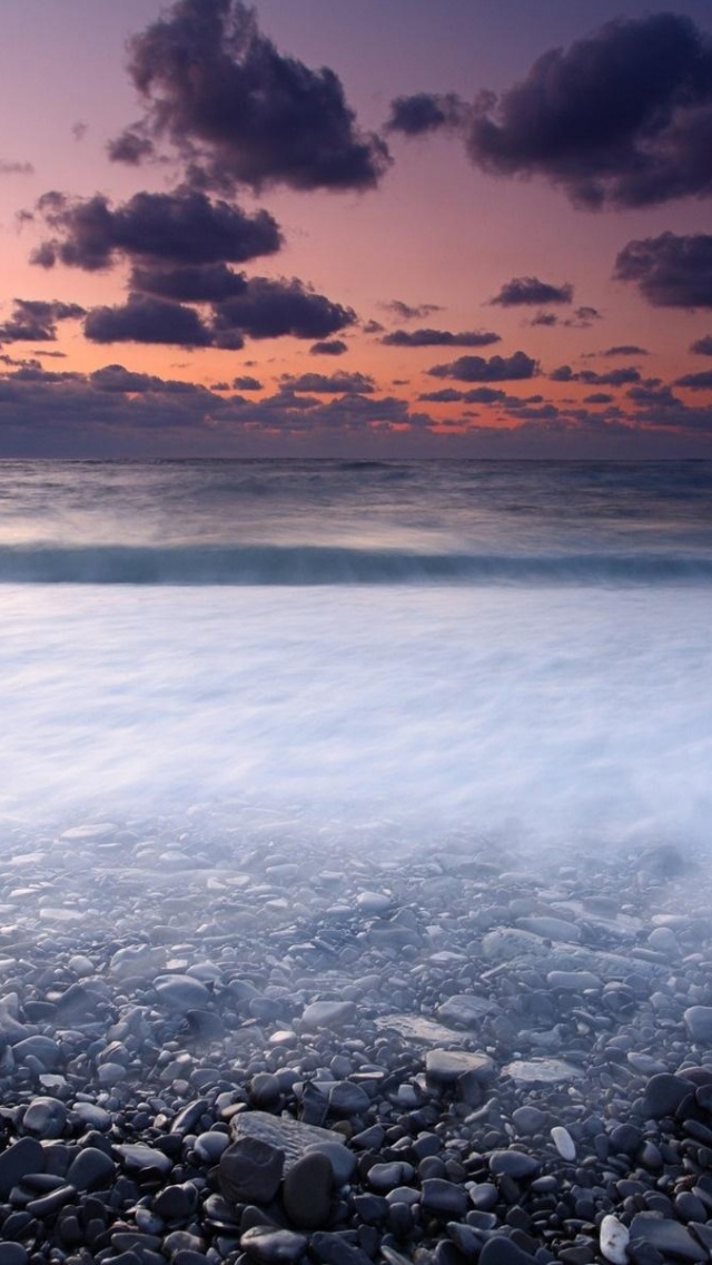 Seashore Rocks Sunset Natural Landscapes