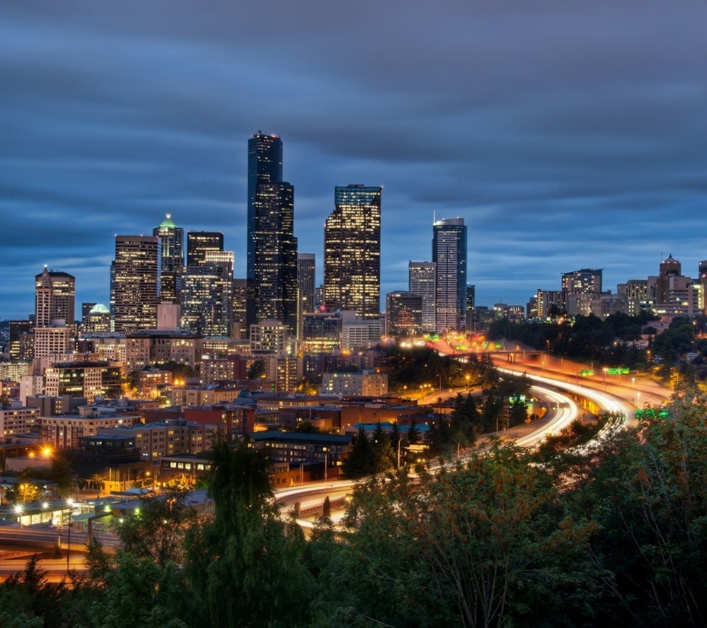 Seattle Skyline At Night