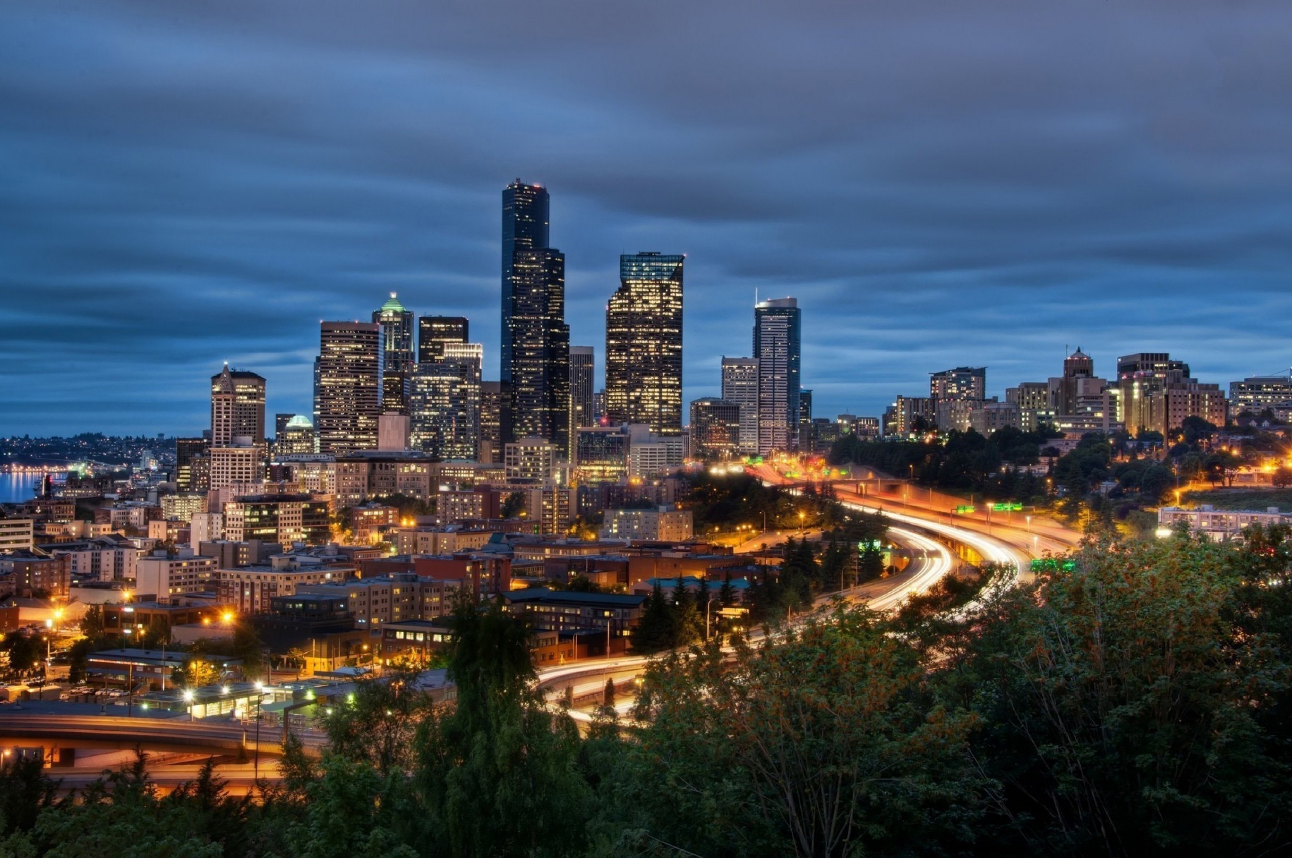 Seattle Skyline At Night