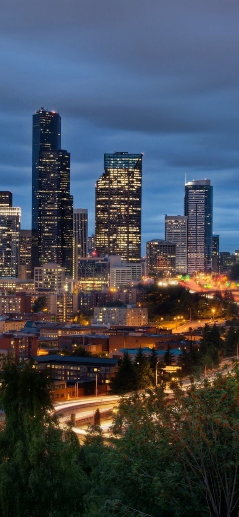 Seattle Skyline At Night