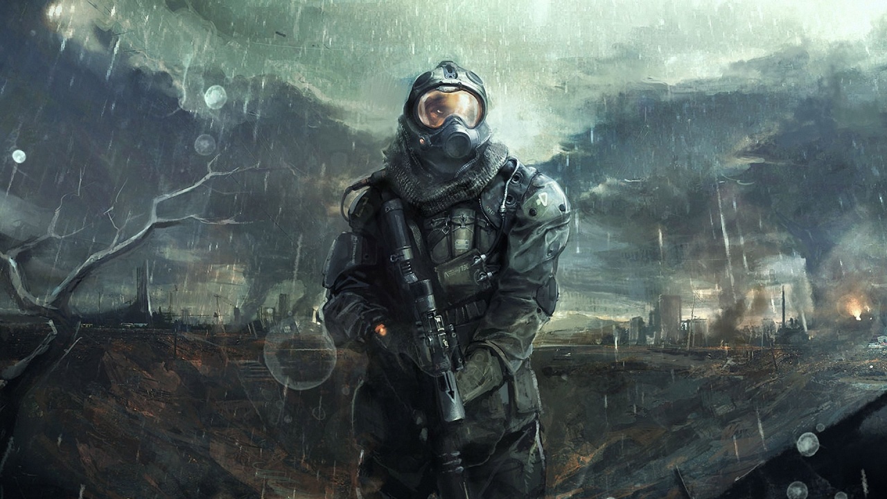 STALKER Men Rain Apocalypse