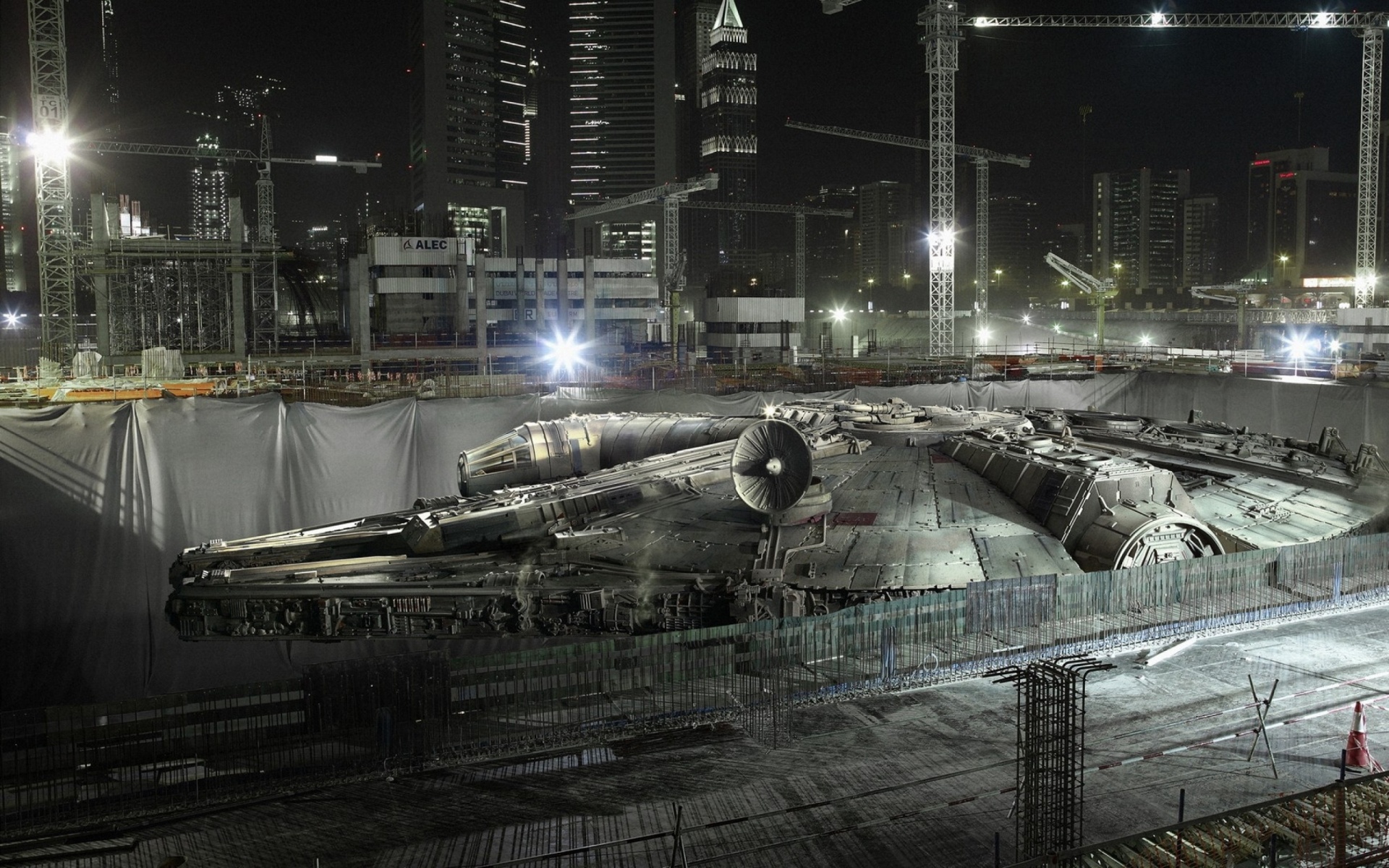 Star Wars Cityscapes Ships Millenium Falcon Constructions