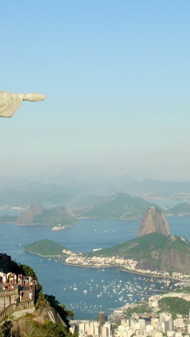 Statue Christ Savior Rio Janeiro Cristo Redentor City Landscape