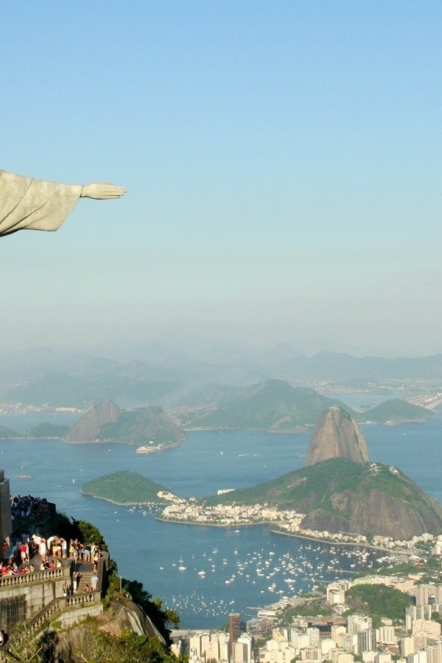 Statue Christ Savior Rio Janeiro Cristo Redentor City Landscape