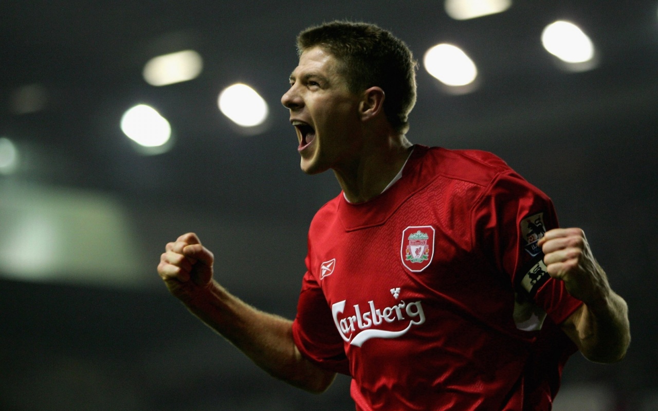 Steven Gerrard Celebrates Victory