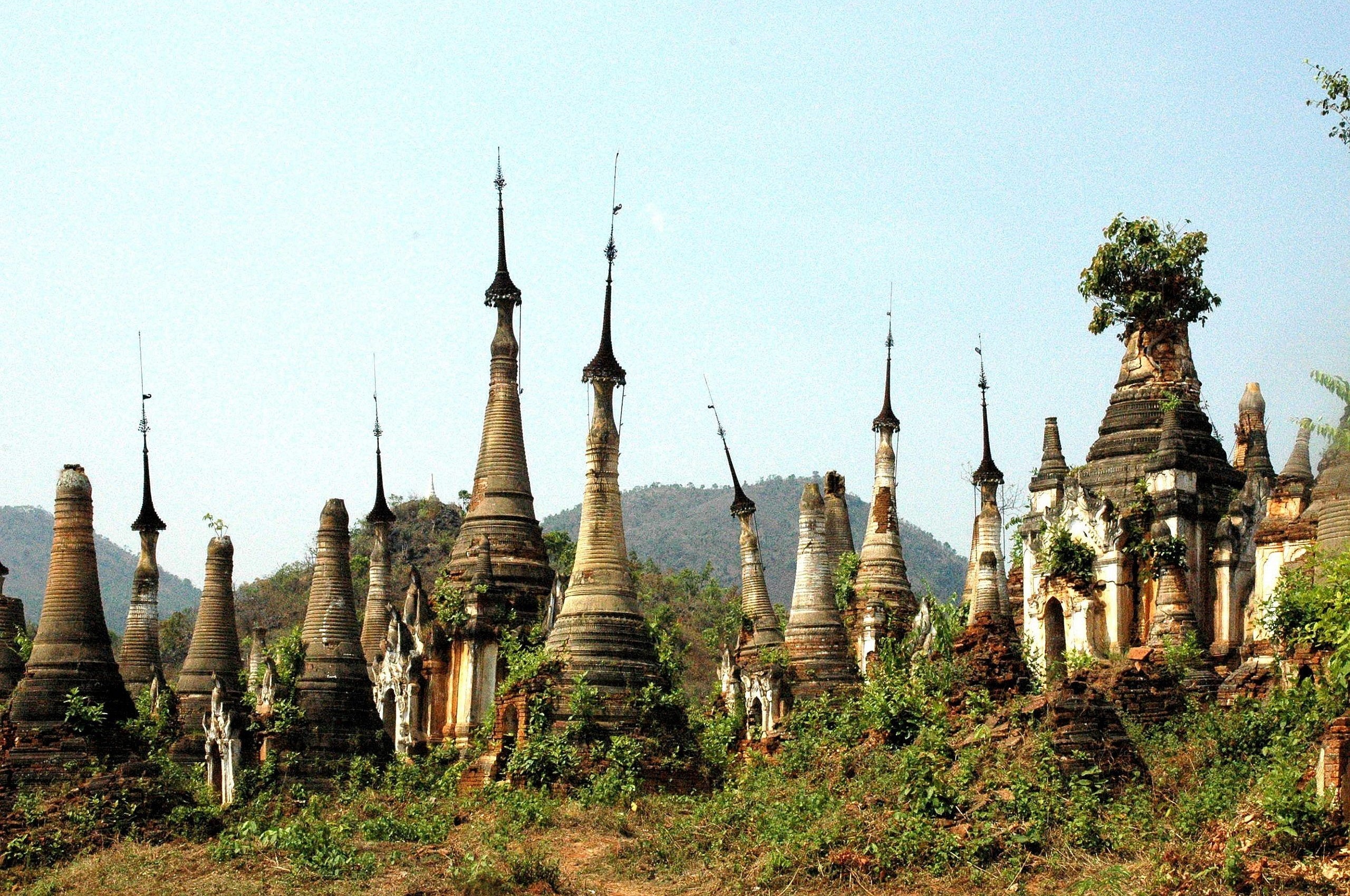 Stupas Indein Inle Lake Burma