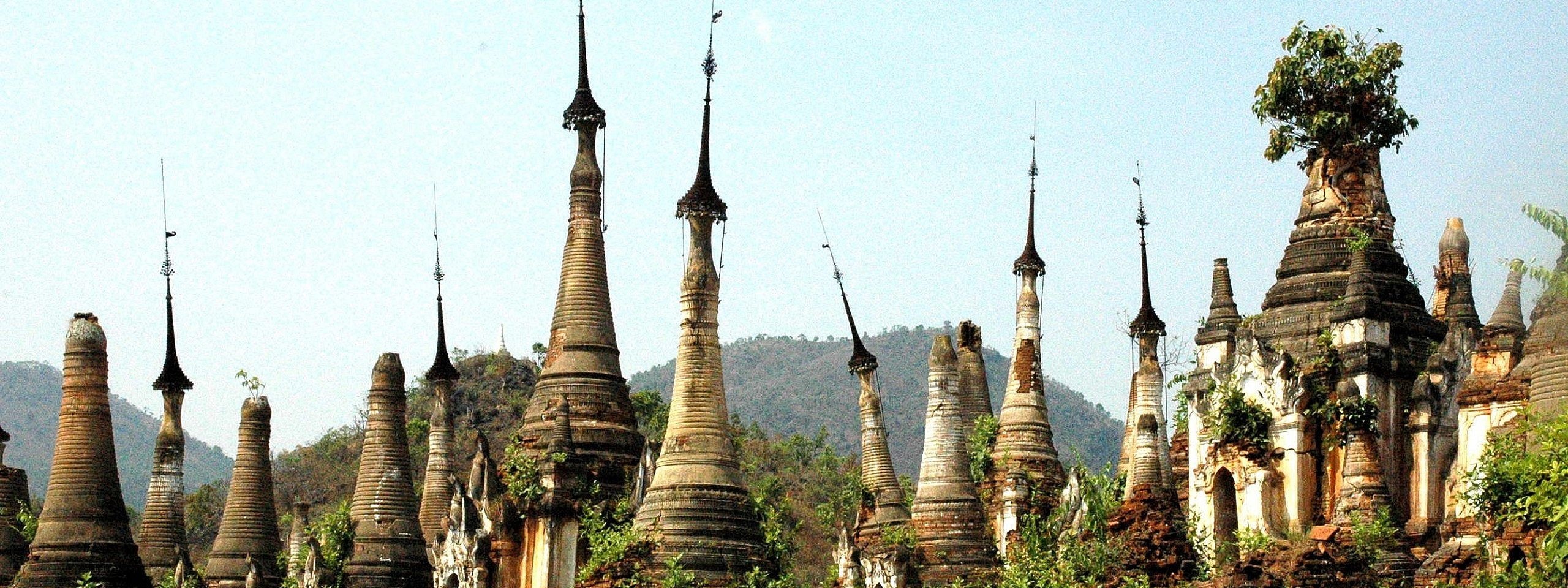 Stupas Indein Inle Lake Burma