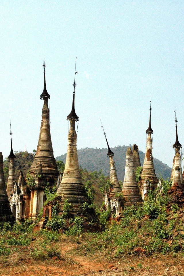 Stupas Indein Inle Lake Burma