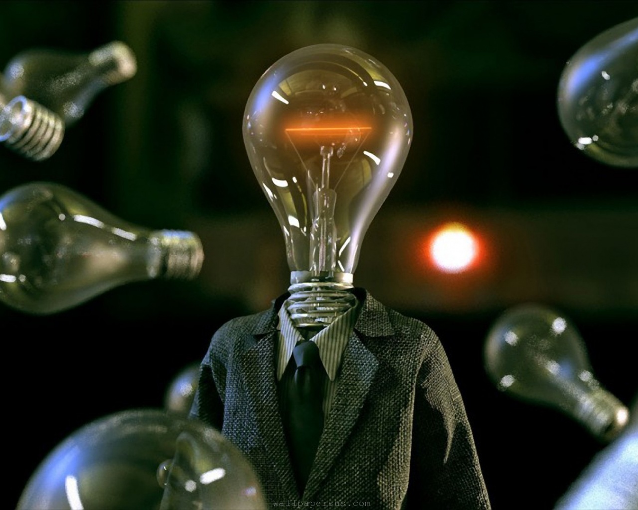 Suit Tie Funny People Fantasy Art Lamps Light Bulbs Bulbs