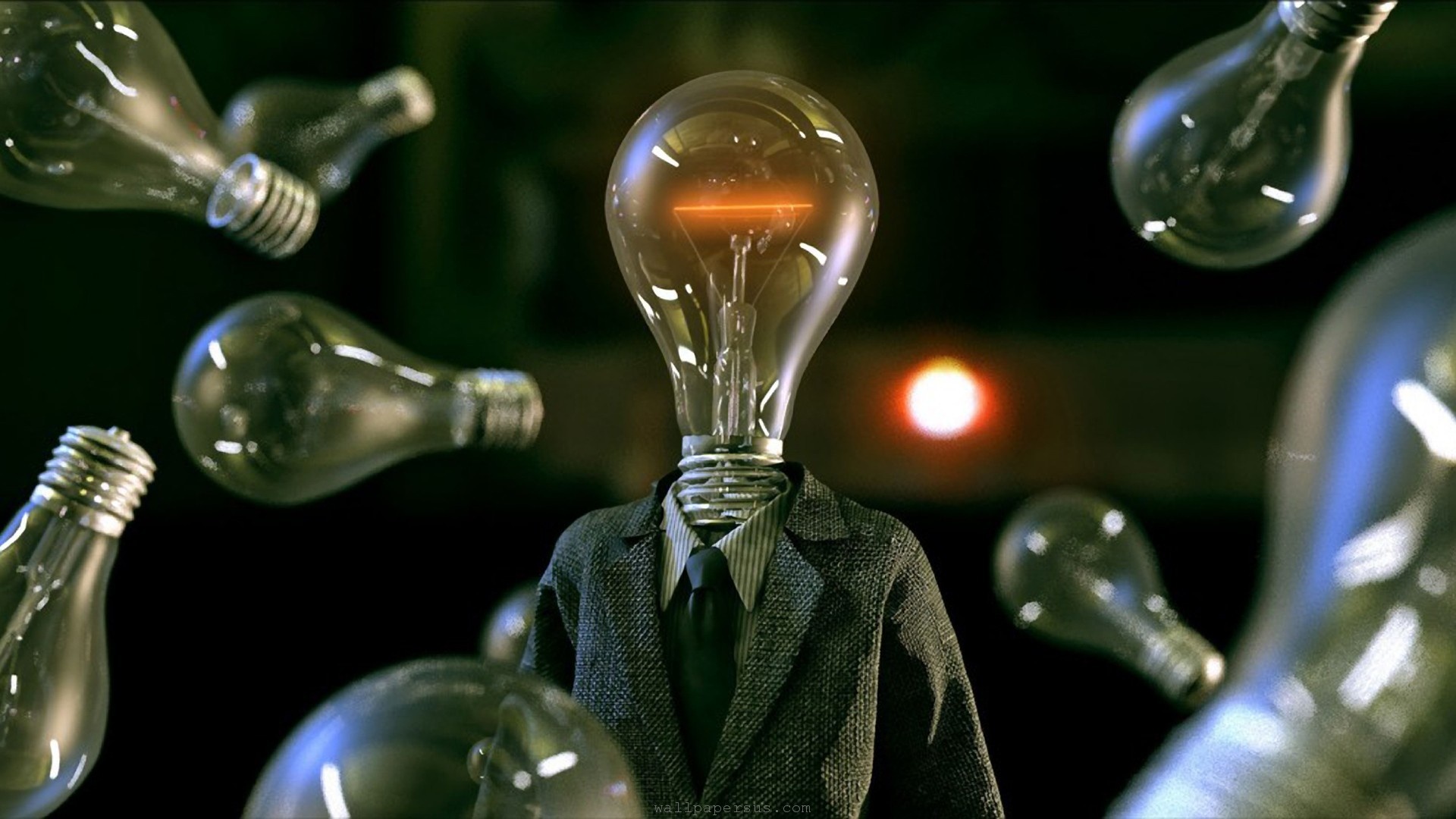 Suit Tie Funny People Fantasy Art Lamps Light Bulbs Bulbs