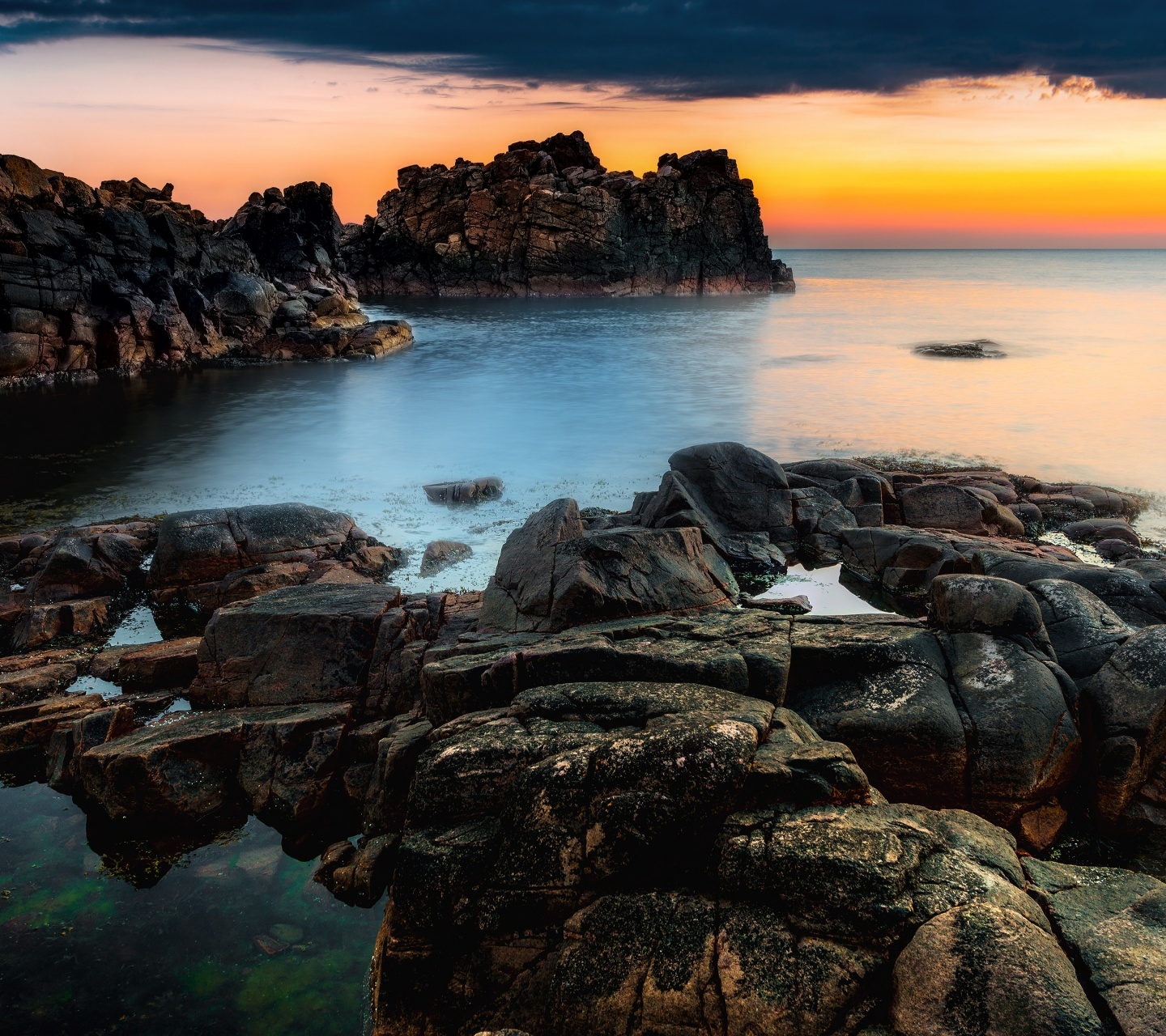 Sunset At A Rocky Coast