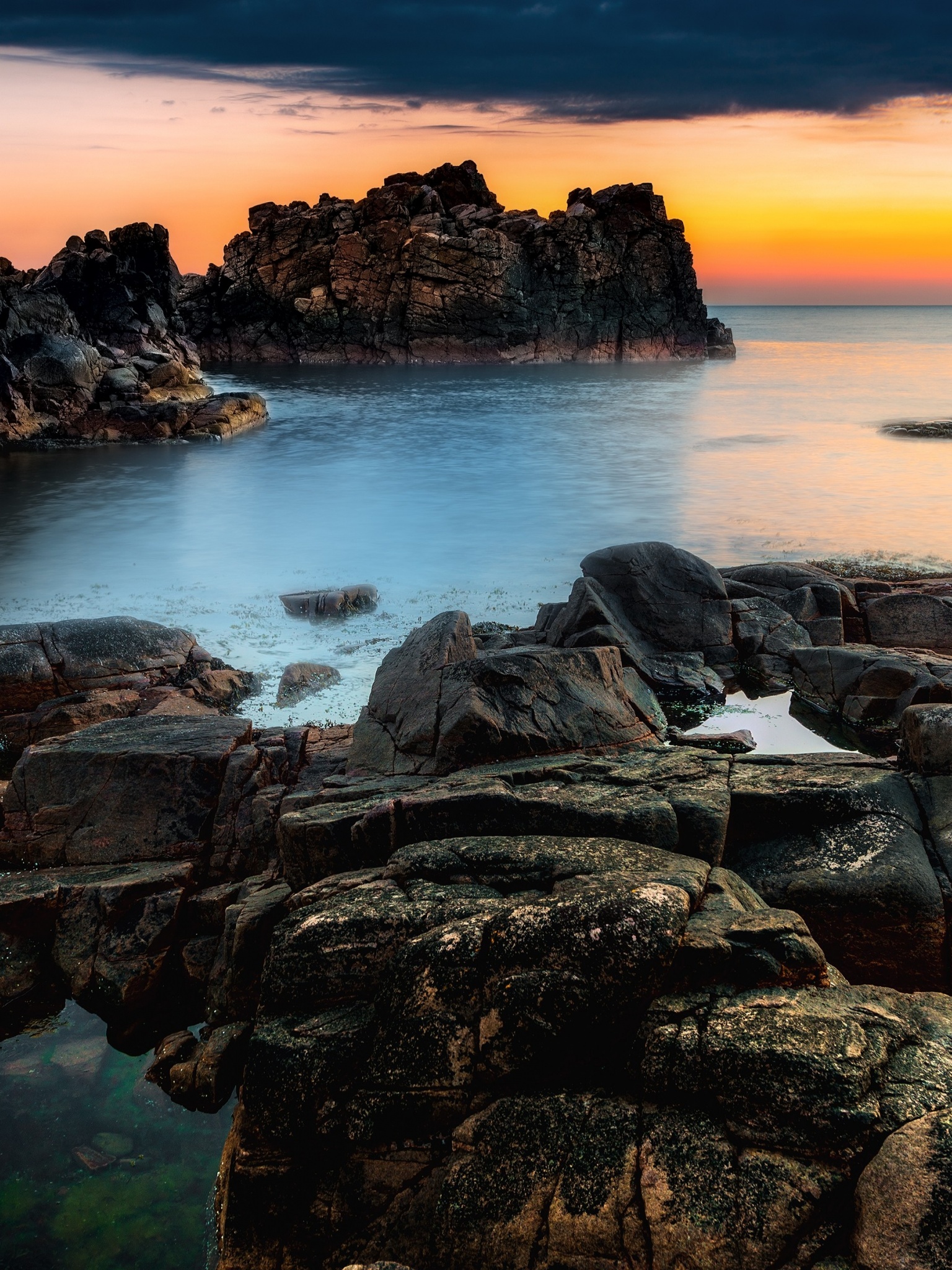 Sunset At A Rocky Coast