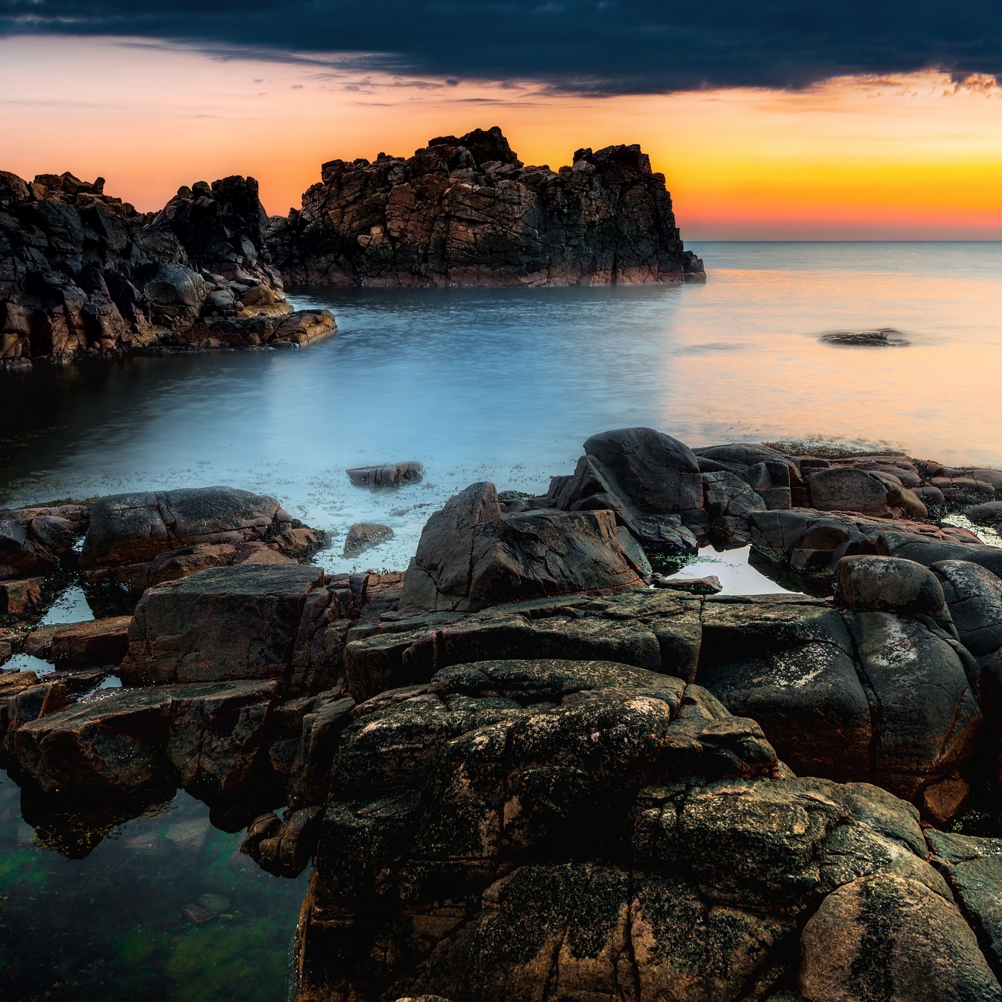 Sunset At A Rocky Coast
