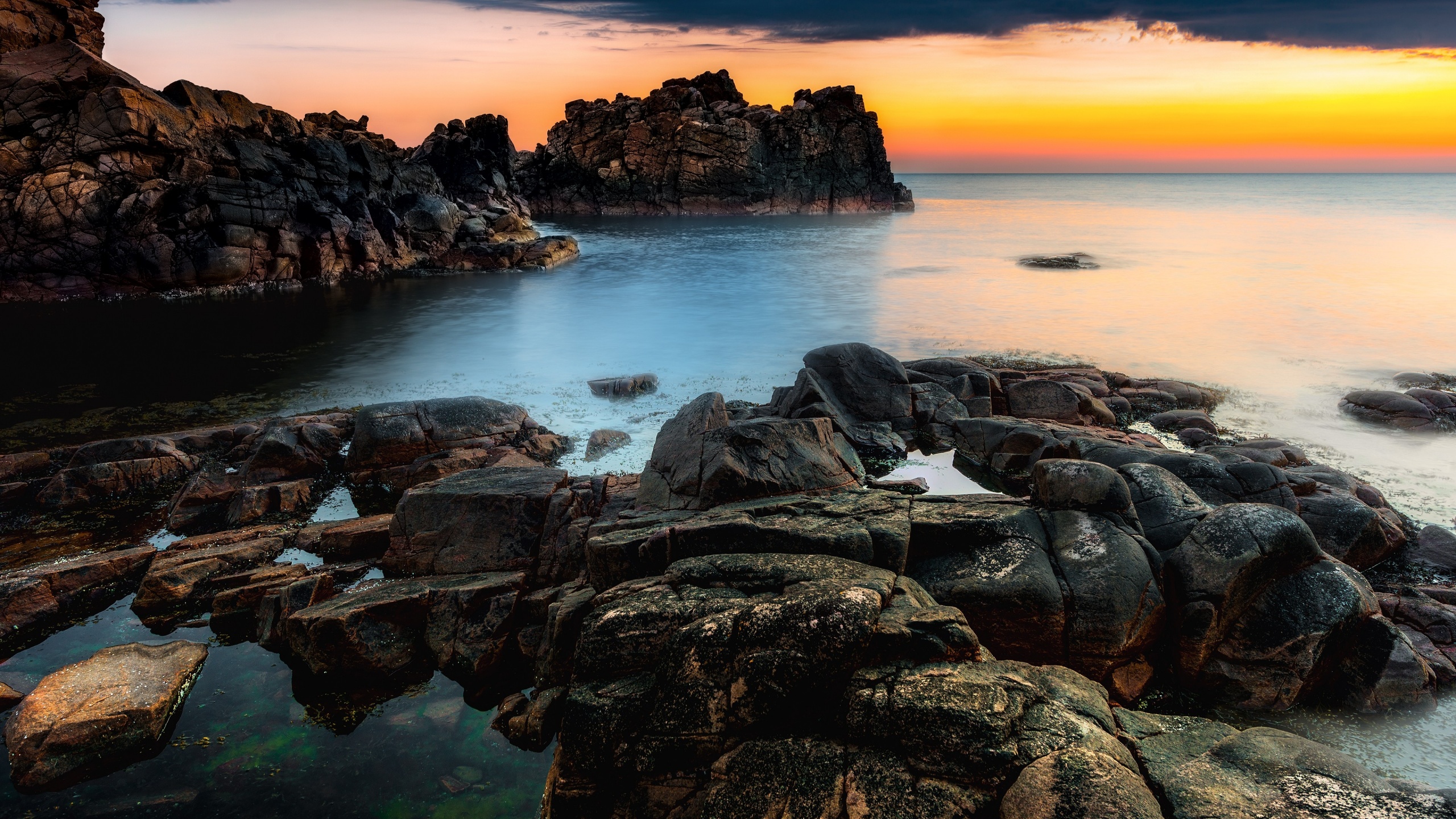 Sunset At A Rocky Coast