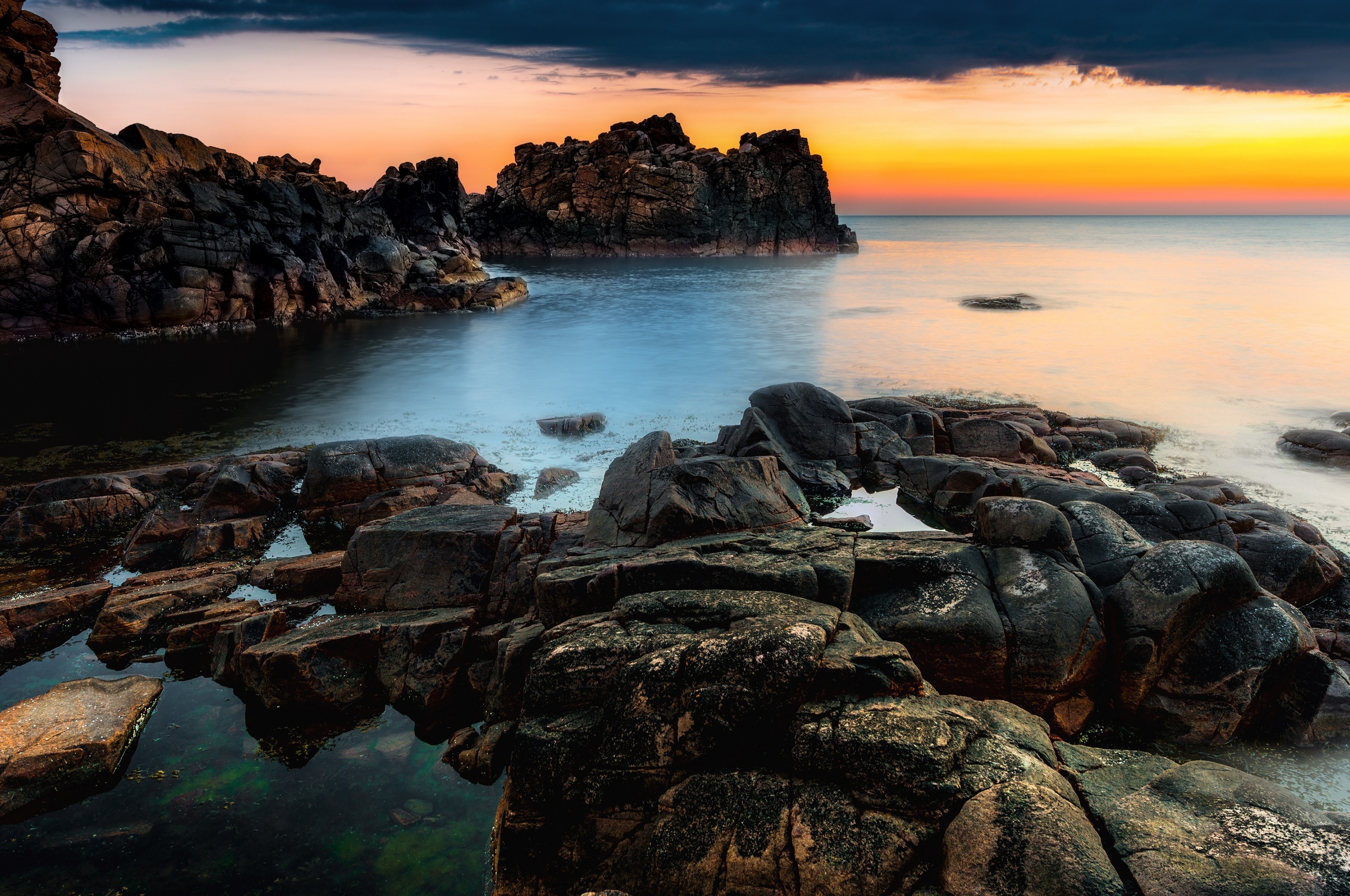 Sunset At A Rocky Coast