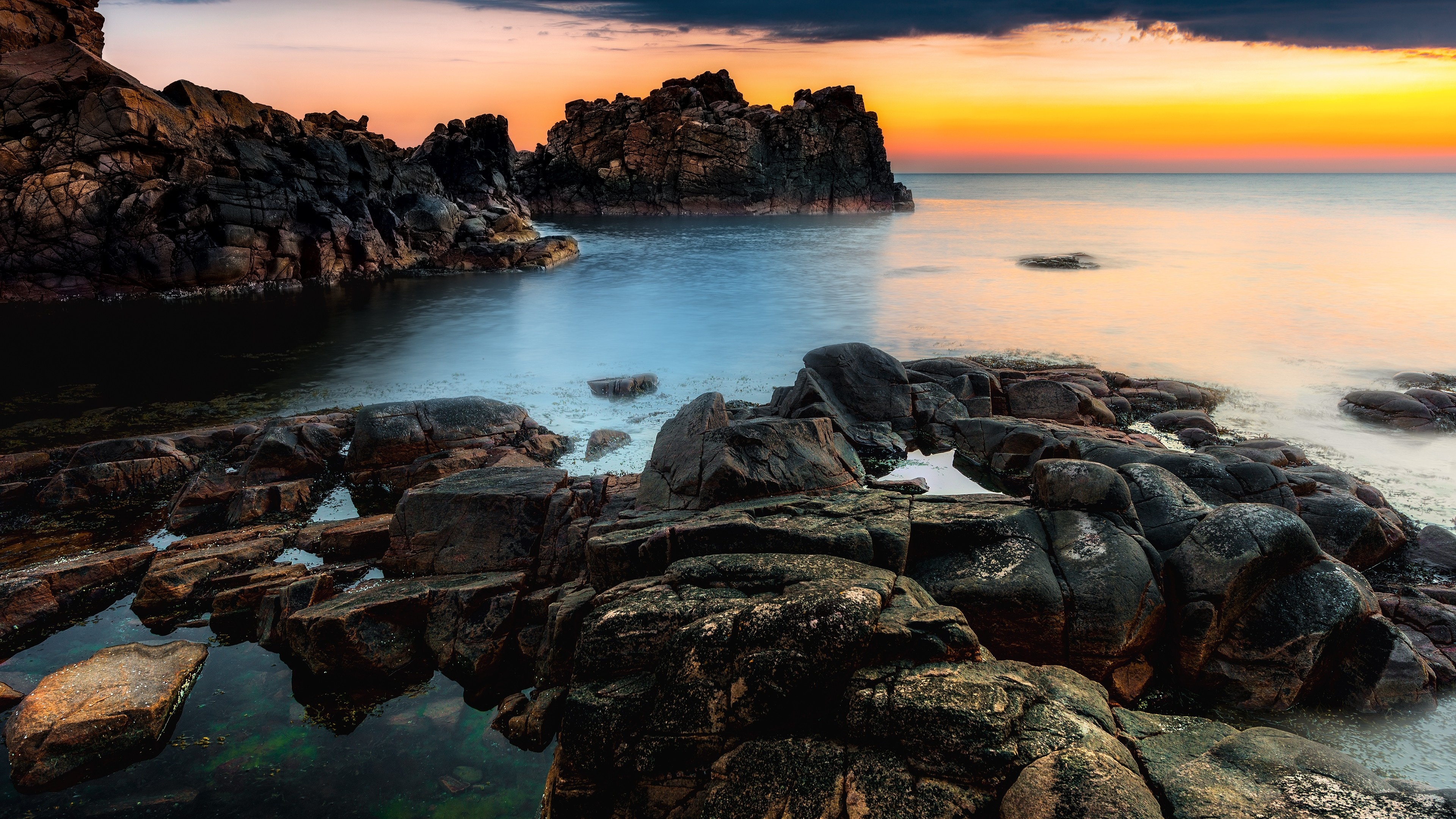 Sunset At A Rocky Coast
