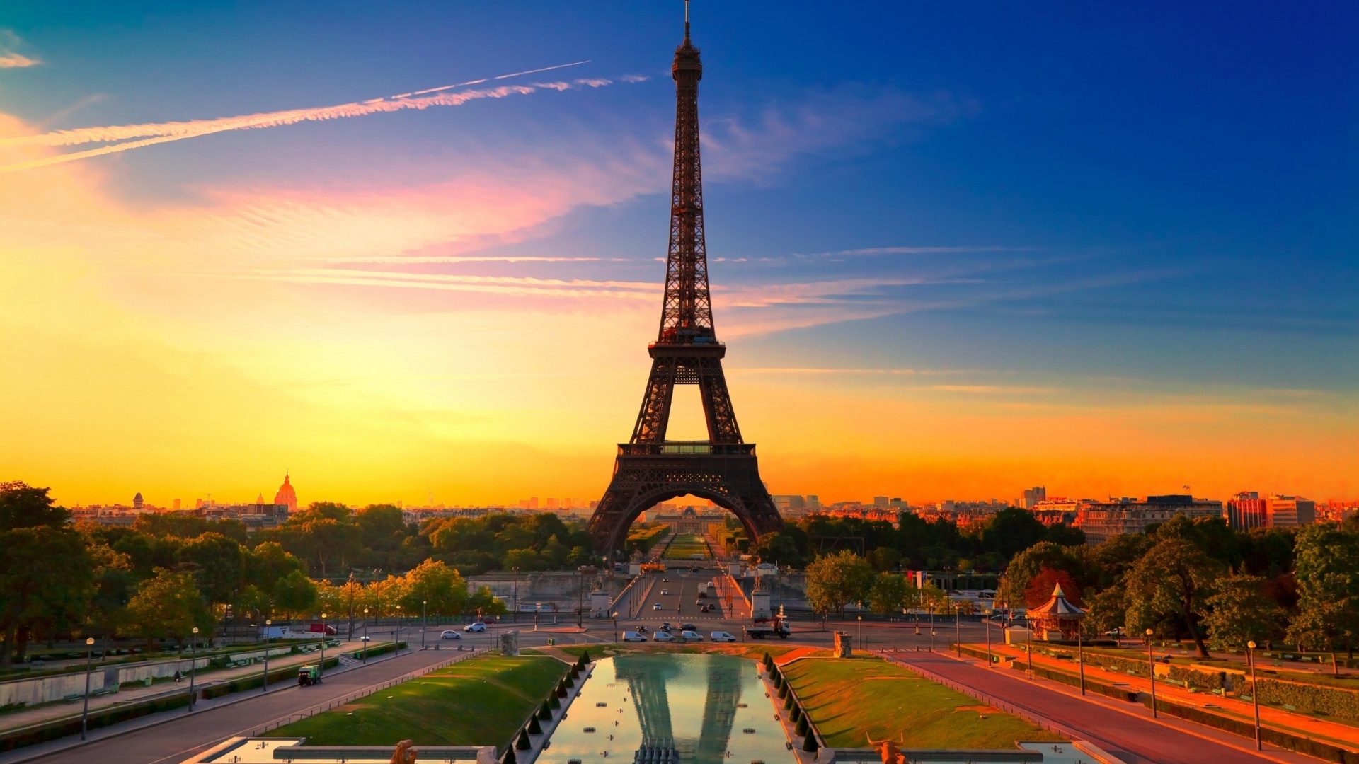 Sunset In Paris Wallpaper