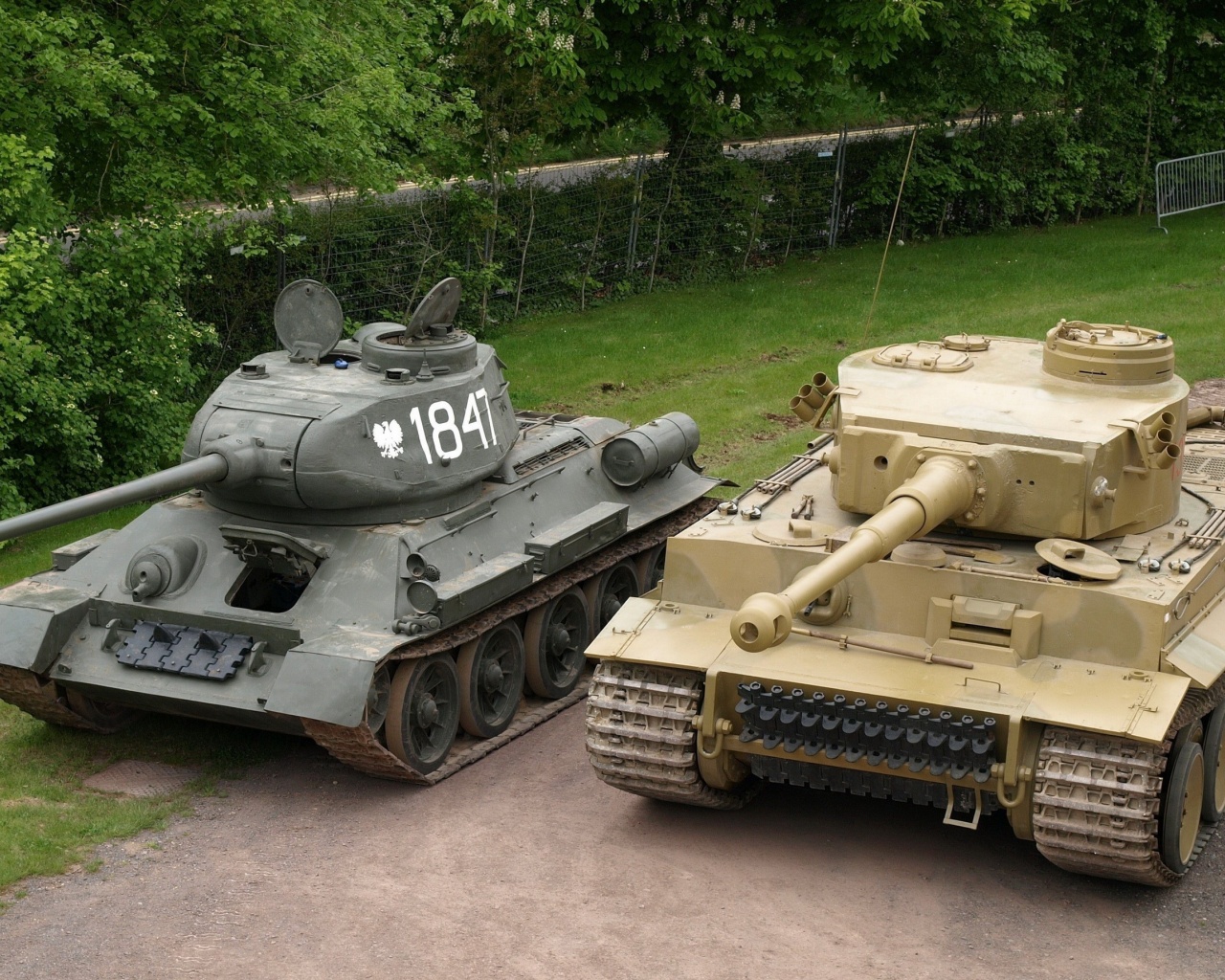 Tanks T-34 And Tiger I