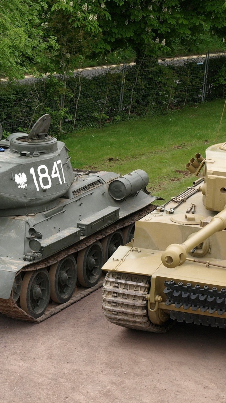 Tanks T-34 And Tiger I