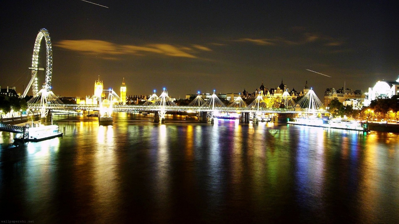 Thames Skyline By Night London United Kingdom