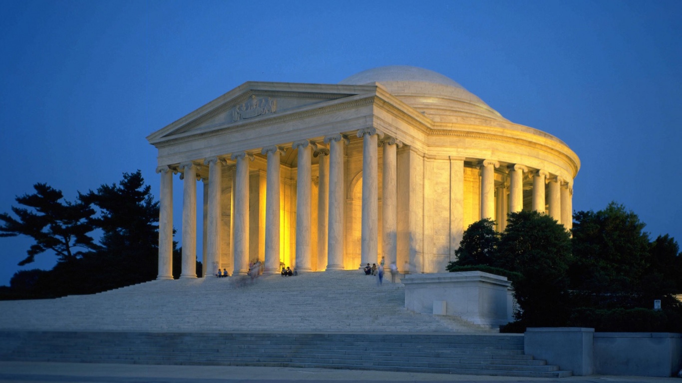 Thomas Jefferson Memorial At Dusk Washington Dc United States