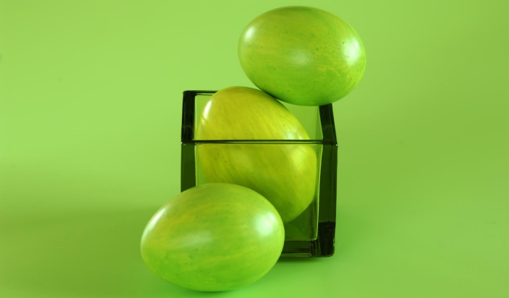 Three Easter Green Eggs