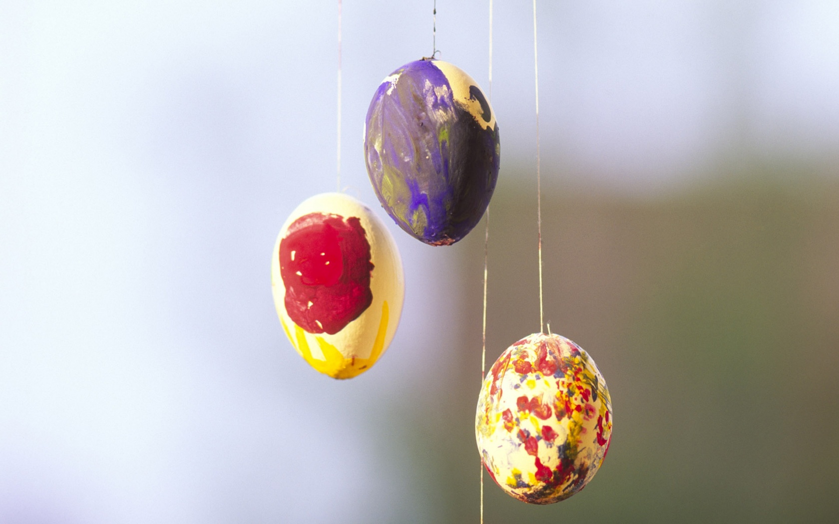 Three Hand Painted Easter Eggs