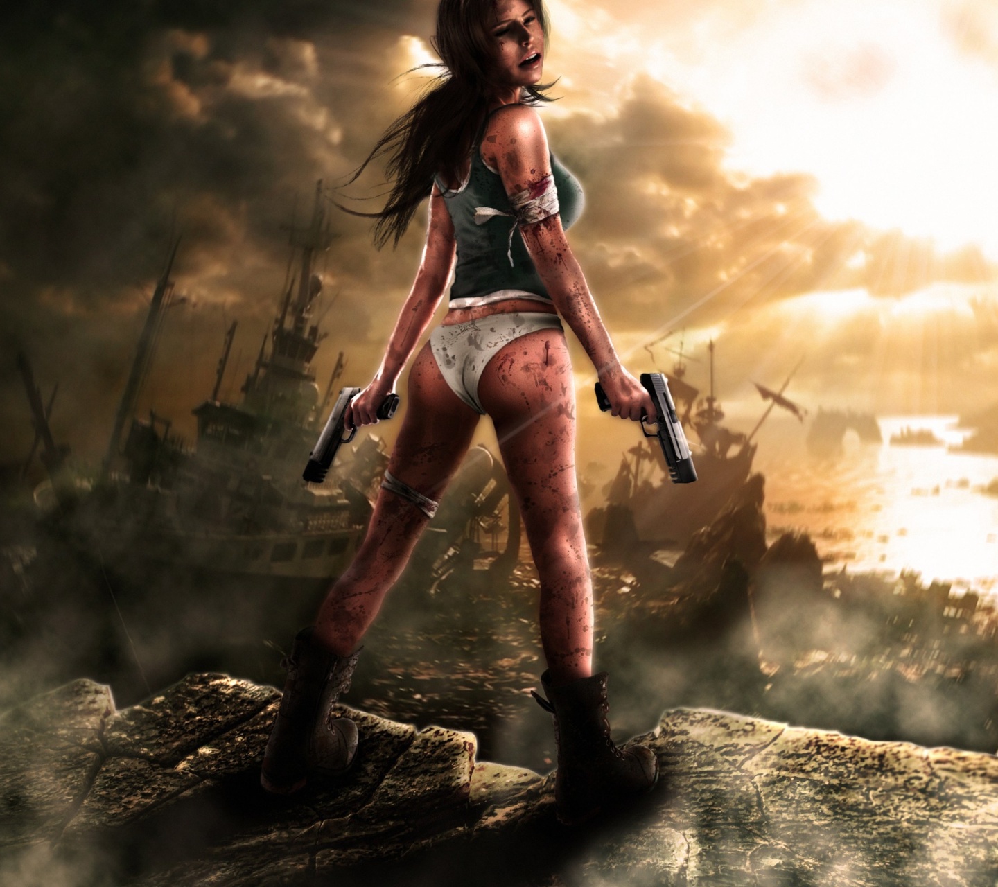 Tomb Raider Lara Croft Girl Gun