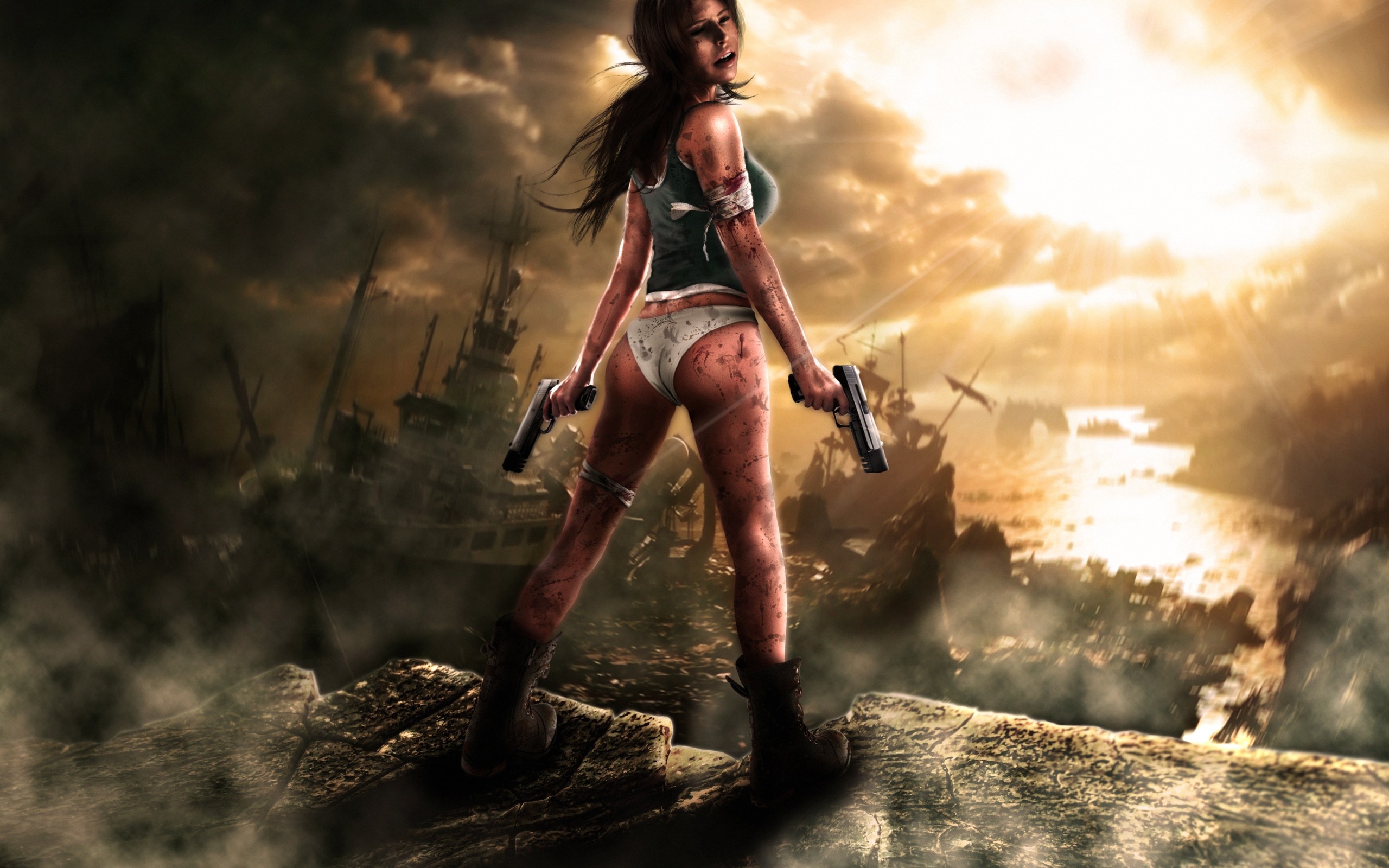 Tomb Raider Lara Croft Girl Gun