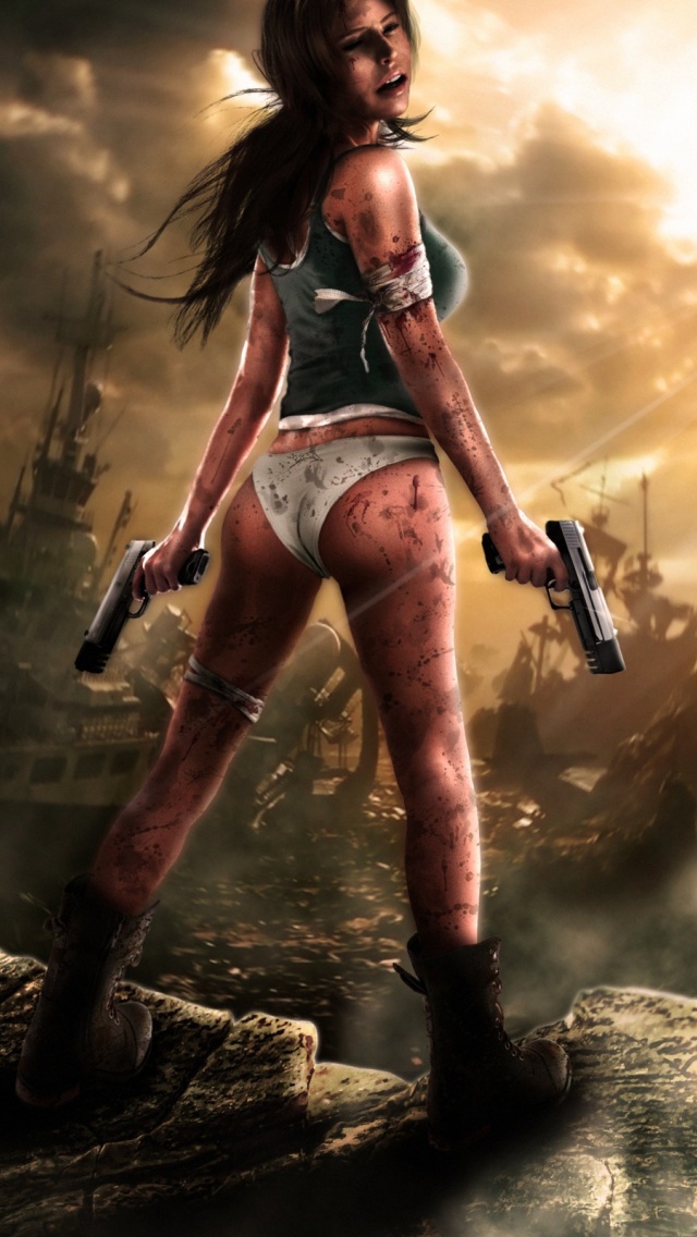 Tomb Raider Lara Croft Girl Gun