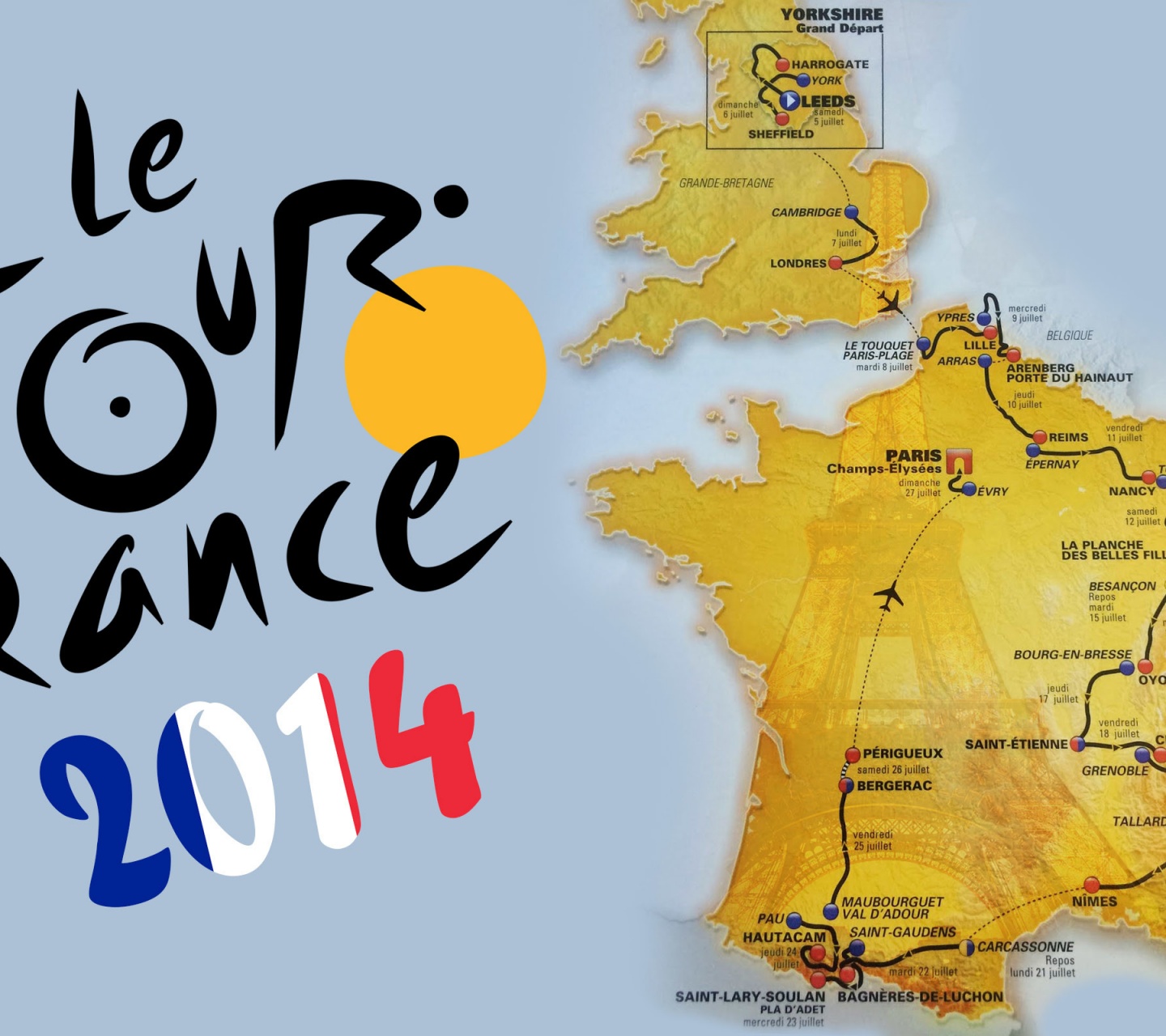 Tour De France 2014 Route Map