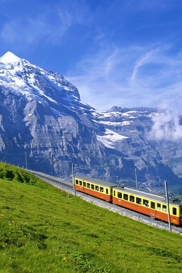 Train Alps Beautiful Nature Landscapes